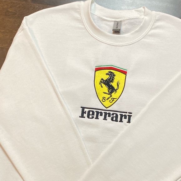 Mens Embroidered Ferrari Sweatshirt Small - Picture 1 of 3